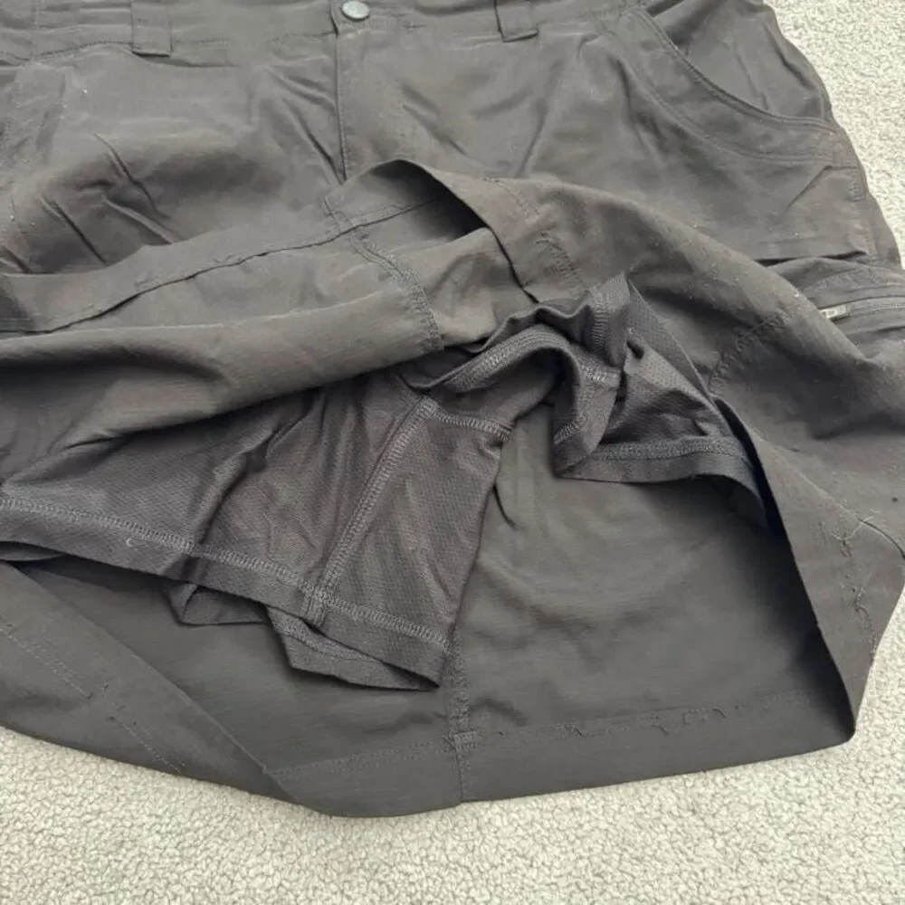 L.L. Bean Cargo Mini Skort Skirt Womens 14 Regular Black Nylon Outdoor Camping
